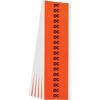 "DC" Conduit & Voltage Labels, 1/2" x 2-1/4", Cloth/Vinyl, English Nassau Supply