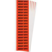 "Emergency Service" Conduit & Voltage Labels, 1/2" x 2-1/4", Cloth/Vinyl, English Nassau Supply