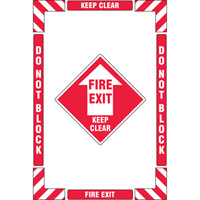 "Fire Exit" Floor Marking Kit, Adhesive, English with Pictogram Nassau Supply