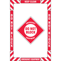 "Emergency Equipment" Floor Marking Kit, Adhesive, English with Pictogram Nassau Supply