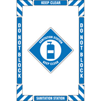 "Sanitation Station" Floor Marking Kit, Adhesive, English with Pictogram Nassau Supply