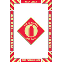 "Fire Extinguisher" Floor Marking Kit, Adhesive, English with Pictogram Nassau Supply