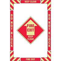 "Fire Exit" Floor Marking Kit, Adhesive, English with Pictogram Nassau Supply