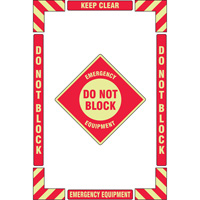 "Emergency Equipment" Floor Marking Kit, Adhesive, English with Pictogram Nassau Supply