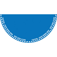 "Caution" Half Circle Swing Door Floor Sign, Adhesive, English with Pictogram Nassau Supply