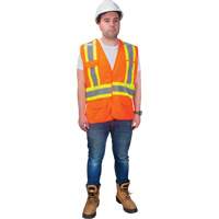 CSA-Compliant High-Visibility Surveyor Vest, High Visibility Orange, 2X-Large, Polyester, CSA Z96 Class 2 - Level 2 SGZ630 | Nassau Supply
