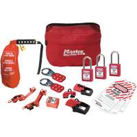 Trousse de cadenassage avec cadenas en thermoplastique de qualit&eacute; sup&eacute;rieure Zenex, Ensemble &eacute;lectrique, 16 composants compris Nassau Supply