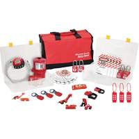 Trousse de cadenassage avec cadenas en thermoplastique de qualit&eacute; sup&eacute;rieure Zenex, Ensemble &eacute;lectrique, 27 composants compris Nassau Supply