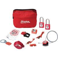 Trousse de cadenassage standard avec cadenas en thermoplastique Zenex, Ensemble &eacute;lectrique/Vanne, 14 composants compris Nassau Supply