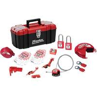Trousse de cadenassage avec serrures en thermoplastique Zenex, Ensemble &eacute;lectrique/Vanne, 19 composants compris Nassau Supply