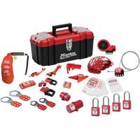 Trousse de cadenassage avec cadenas en thermoplastique de qualit&eacute; sup&eacute;rieure Zenex, Ensemble &eacute;lectrique/Vanne, 27 composants compris Nassau Supply