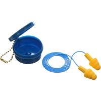 Bouchons d'oreilles pr&eacute;moul&eacute;s E-A-R Ultrafit, Avec cordon, Paire - Boîtier en plastique, 25 dB NRR, Taille unique Nassau Supply