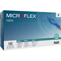 Gants Microflex N85, T-petit, Nitrile, 3,5 mils, Sans poudre, Bleu, Classe 2 Nassau Supply