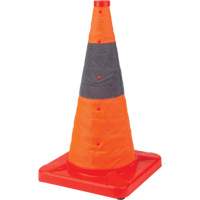Collapsible Traffic Cone, 18" H, Orange Nassau Supply