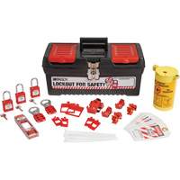Electrical Lockout Tagout Kit with Nylon Safety Lockout Padlocks in Toolbox, Electrical Kit, 33 Components Nassau Supply