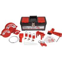 Lockout Tagout Kit with Aluminum Safety Padlocks in Toolbox, Valve Kit, 32 Components Nassau Supply