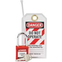 Nylon Safety Lockout Padlock & Tag Kit, 3 Components Nassau Supply