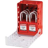 Boîte de cadenassage de groupe ultra compacte avec cadenas de s&eacute;curit&eacute; en nylon, Rouge Nassau Supply
