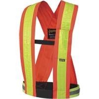 5593 Safety Sash, High Visibility Orange, Yellow Reflective Colour, One Size Nassau Supply