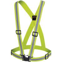 5497 Safety Sash, High Visibility Lime-Yellow, Silver Reflective Colour, One Size Nassau Supply