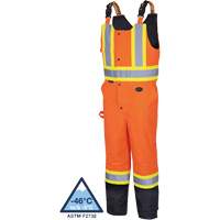 5040BB Waterproof Quilted Bib Pants, Polyester, X-Small, Black/High Visibility Orange Nassau Supply
