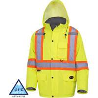 5031 Manteau de s&eacute;curit&eacute; matelass&eacute; imperm&eacute;able, Jaune lime haute visibilit&eacute;, Petit Nassau Supply