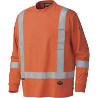 339SFA Chemise de s&eacute;curit&eacute; &agrave; manches longues ignifuge, Petit, Orange haute visibilit&eacute; Nassau Supply