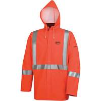 576J High-Visibility FR Rain Jacket, Small, High Visibility Orange Nassau Supply