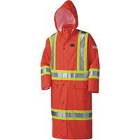 5896 Flame Resistant Waterproof Long Coat, Small, High Visibility Orange Nassau Supply