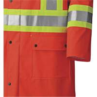 5896 Flame Resistant Waterproof Long Coat, Small, High Visibility Orange Nassau Supply