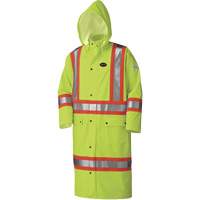 5897 Flame Resistant Waterproof Long Coat, Large, High Visibility Lime-Yellow Nassau Supply