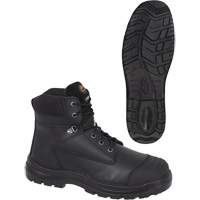 1025 Bottes de travail 6" noires, Cuir, Embout Acier, Taille 10 Nassau Supply