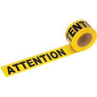 Barricade Warning Tape, Bilingual, 3" W x 1000' L, 1.5 mils, Black on Yellow SHE799 | Nassau Supply