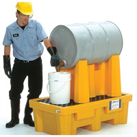 Ultra-Drum Rack 1-Drum Containment System with Drain, 52" L x 29" W x 49.5" H, 750 US gal. Capacity Nassau Supply