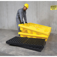 4-Drum Nestable Ultra-Spill Pallet&reg;, 66 US gal. Spill Capacity, 51" x 51" x 10" Nassau Supply
