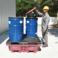 4-Drum Ultra-Spill King&reg; Flat Deck Spill Pallet, 85 US gal. Spill Capacity, 51" x 51" x 17.5" Nassau Supply