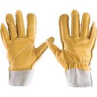 All-Leather Gloves, 7/Small, Grain Leather Palm, Elastic Cuff Nassau Supply