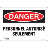 Enseigne  Personnel autoris&eacute; seulement , 7" x 10", Plastique, Français Nassau Supply
