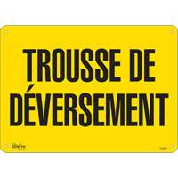 Enseigne  Trousse de d&eacute;versement , 10" x 14", Plastique, Français Nassau Supply