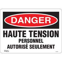 Enseigne  Haute tension , 10" x 14", Vinyle, Français Nassau Supply