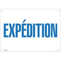 Enseigne  Exp&eacute;dition , 14" x 20", Aluminium, Français Nassau Supply