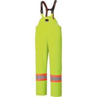 Flame Resistant Waterproof Stretch Bib Pants, X-Small, High Visibility Lime-Yellow SHH608 | Nassau Supply