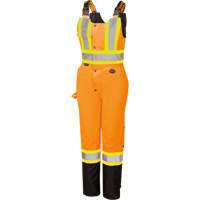 5040BBW Women's High-Visibility Waterproof Safety Overalls, Polyester, X-Small, Black/High Visibility Orange Nassau Supply