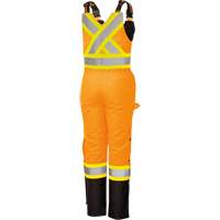 5040BBW Women's High-Visibility Waterproof Safety Overalls, Polyester, X-Small, Black/High Visibility Orange Nassau Supply