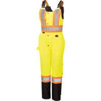 5041BBW Women's High-Visibility Waterproof Safety Overalls, Polyester, X-Small, Black/High Visibility Lime-Yellow Nassau Supply