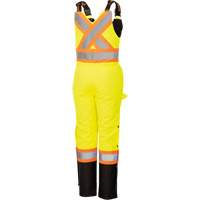 5041BBW Women's High-Visibility Waterproof Safety Overalls, Polyester, X-Small, Black/High Visibility Lime-Yellow Nassau Supply