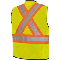 6895 Veste de s&eacute;curit&eacute; haute visibilit&eacute; bicolore avec fermeture &agrave; glissi&egrave;re sur tout le devant, Noir/Jaune lime haute visibilit&eacute;, 2T-Grand/3T-Grand, Polyester Nassau Supply