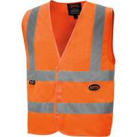6885 Veste de s&eacute;curit&eacute; haute visibilit&eacute; en tricot chaîne, Orange haute visibilit&eacute;, Petit, Polyester Nassau Supply