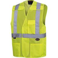 Mesh Safety Vest with 2" Tape, High Visibility Lime-Yellow, 4X-Large/5X-Large, Polyester, CSA Z96 Class 2 - Level 2 SHI028 | Nassau Supply