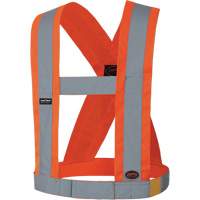 High-Visibility 4" Wide Adjustable Safety Sash, CSA Z96 Class 1, High Visibility Orange, Silver Reflective Colour, One Size SHI029 | Nassau Supply
